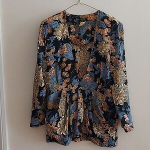 Vintage Rayon floral jacket sz. L